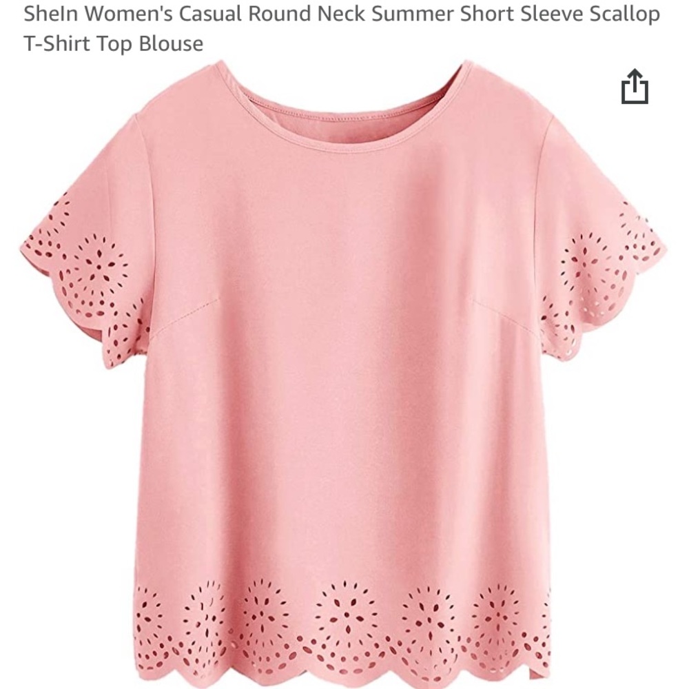 Pink Scalloped Top